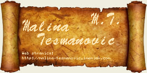 Malina Tešmanović vizit kartica